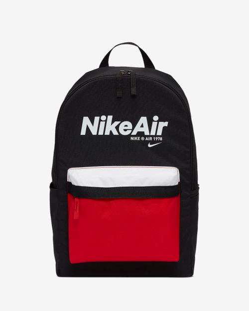 NIKE AIR UNISEX Heritage 2.0 Backpack takes 15" Laptop Black/ Red CT5224 010