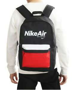 NIKE AIR UNISEX Heritage 2.0 Backpack takes 15" Laptop Black/ Red CT5224 010