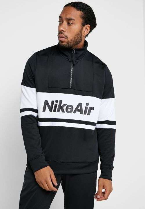 Nike Men`s Air Half Zip Track (LOOSE FIT) Sweatshirt Black/ White CJ4836 010 Size Medium