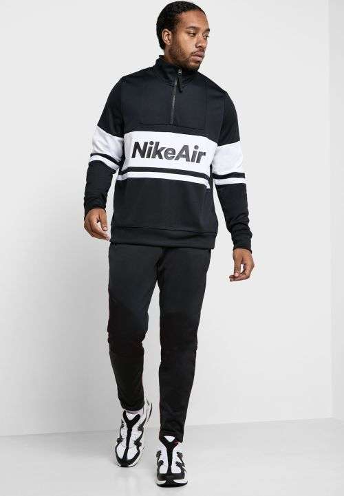 Nike Men`s Air Half Zip Track (LOOSE FIT) Sweatshirt Black/ White CJ4836 010 Size Medium