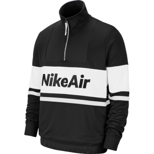 Nike Men`s Air Half Zip Track (LOOSE FIT) Sweatshirt Black/ White CJ4836 010 Size Medium