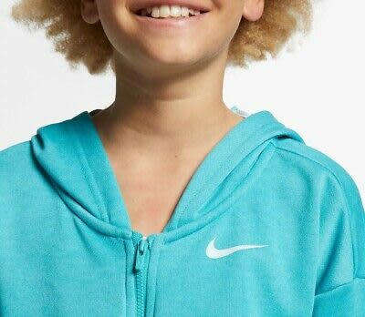 Nike GIRL's Sportswear Girl Full Zip Hoodie Jacket Top Studio Teal CN6226 309 Size Large