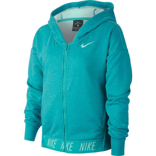 Nike GIRL's Sportswear Girl Full Zip Hoodie Jacket Top Studio Teal CN6226 309 Size Large