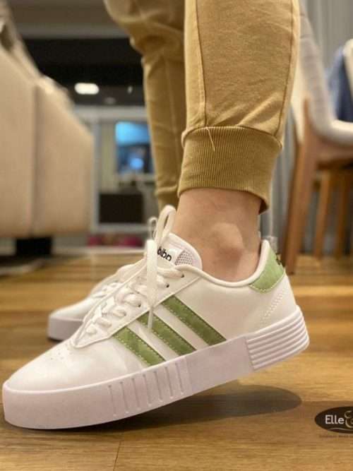 adidas Women's COURT BOLD White/ Halo Green/ Grey Two FY9995 Size UK 6 (SA 6)