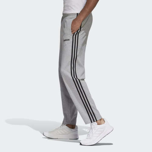 adidas Men's ESSENTIALS 3 STRIPES PANTS Grey Heather EW2990 Size Large