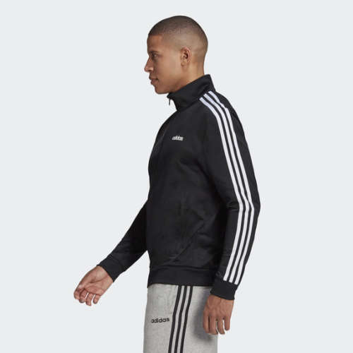 adidas Men's ESSENTIALS 3STRIPE TRACK TOP Black EV5887 Size Medium