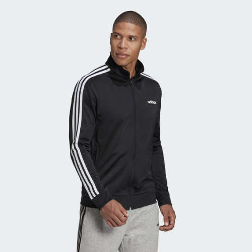 adidas Men's ESSENTIALS 3STRIPE TRACK TOP Black EV5887 Size Medium