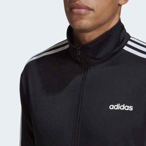 adidas Men's ESSENTIALS 3STRIPE TRACK TOP Black EV5887 Size Medium