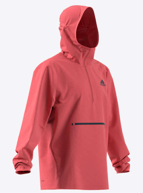 adidas Men's ACTIVATED TECH PRIMEBLUE 1/4 ZIP WINDBREAKER Signal Pink GD5331 Size XL