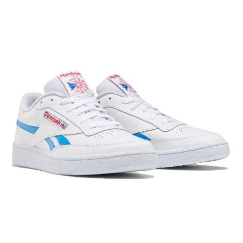 Reebok Men's Classic CLUB C REVENGE White/ Horizon Blue/ Vector Red FV6386 Size UK 8 (SA 8)