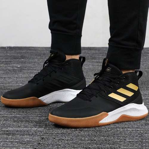 adidas Men's OwnTheGame Core Black / Matte Gold/ Cloud White EE9636 Size UK 12 (SA 12)