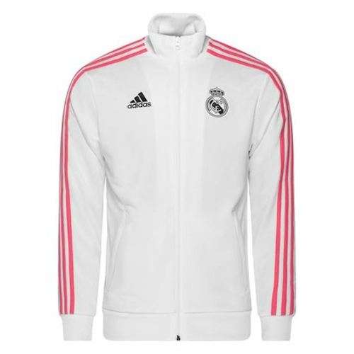 adidas Men's Real Madrid Full Zip 3 Stripe 2020/21 Track Top White GH9996 Size Large