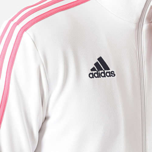 adidas Men's Real Madrid Full Zip 3 Stripe 2020/21 Track Top White GH9996 Size Large