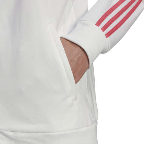 adidas Men's Real Madrid Full Zip 3 Stripe 2020/21 Track Top White GH9996 Size Large