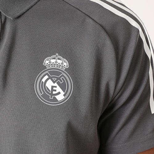 adidas Men's Real Madrid 2020-21 Polo Shirt Grey Official Licensed FQ7857 Size Medium