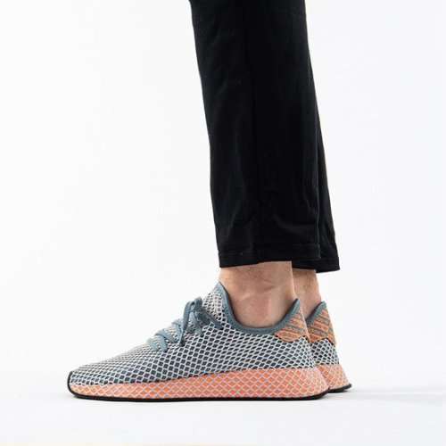 adidas Men's DEERUPT RUNNER Green/ Orange EG5360 Size UK 9 (SA 9)