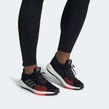 adidas Women's PulseBOOST HD Core Black / Grey Five / Solar Red EE4030 Size UK 5 (SA 5)