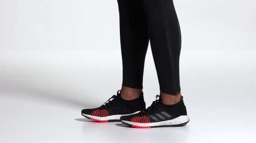 adidas Women's PulseBOOST HD Core Black / Grey Five / Solar Red EE4030 Size UK 5 (SA 5)