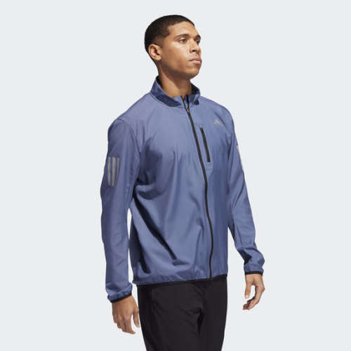 adidas Men's OWN THE RUN JACKET Grey DZ2314 Size Extra Large