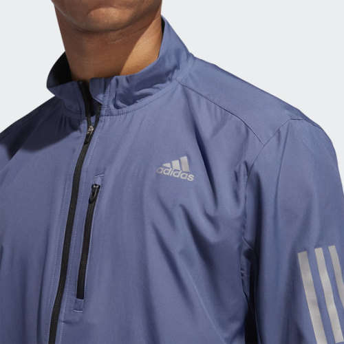 adidas Men's OWN THE RUN JACKET Grey DZ2314 Size Extra Large