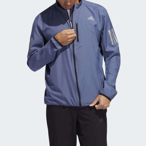 adidas Men's OWN THE RUN JACKET Grey DZ2314 Size Extra Large