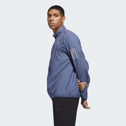 adidas Men's OWN THE RUN JACKET Grey DZ2314 Size Extra Large