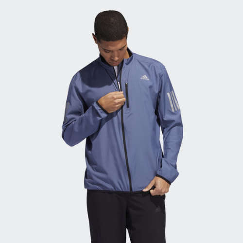 adidas Men's OWN THE RUN JACKET Grey DZ2314 Size Extra Large
