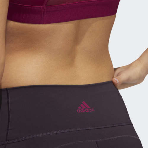 adidas Women's BELIEVE THIS 2.0 3-STRIPES 7/8 TIGHTS Noble Purple/ Power Berry GC7786 Size Large