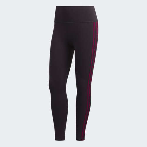 adidas Women's BELIEVE THIS 2.0 3-STRIPES 7/8 TIGHTS Noble Purple/ Power Berry GC7786 Size Large