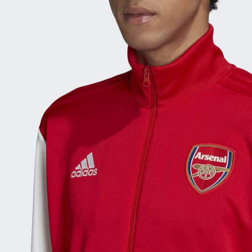 adidas Men's ARSENAL 3 STRIPES TRACK JACKET Scarlet FQ6941 Size Large