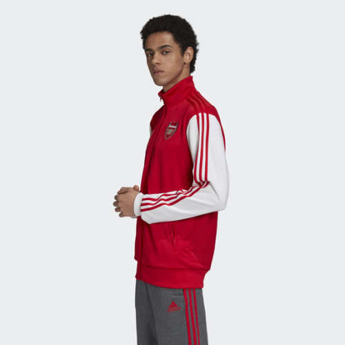 adidas Men's ARSENAL 3 STRIPES TRACK JACKET Scarlet FQ6941 Size Large