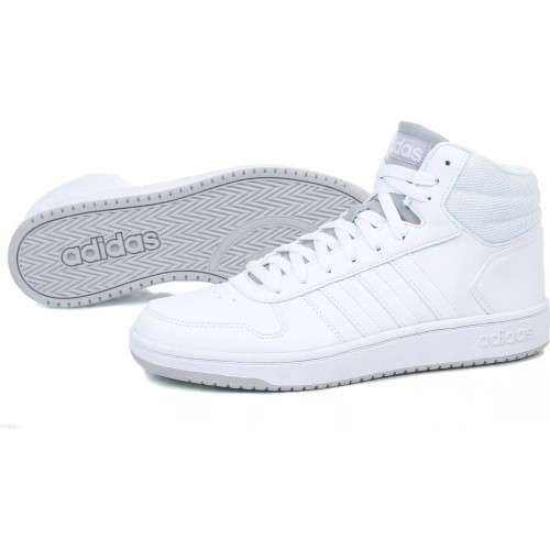 adidas Men's HOOPS 2.0 MID White/ White F34813 Size UK 8 (SA 8)