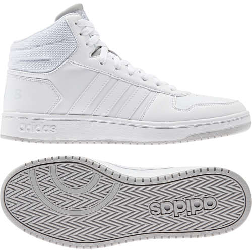 adidas Men's HOOPS 2.0 MID White/ White F34813 Size UK 8 (SA 8)