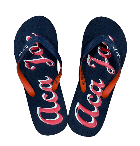 ACA JOE Men's Printed Slip Slops Blue /Red/ White Size UK 11 (SA 11)