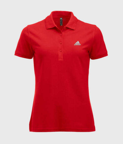adidas Women's Polo Tee Shirt Scarlet Red EV6130 Size Medium