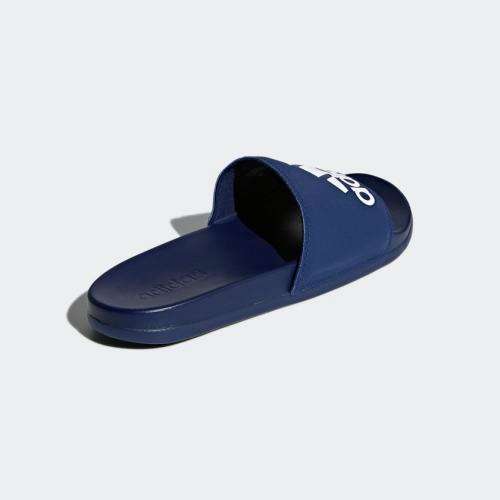 adidas UNISEX ADILETTE CLOUDFOAM PLUS LOGO SLIDES Dark Blue/ White B44870 Size UK 9 (SA 9)