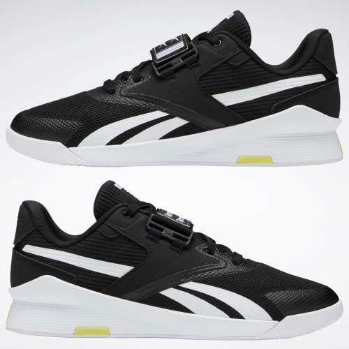 Reebok Men's Lifter PR II Black/ White/ Chartreuse FU9444 Size UK 8 (SA 8)