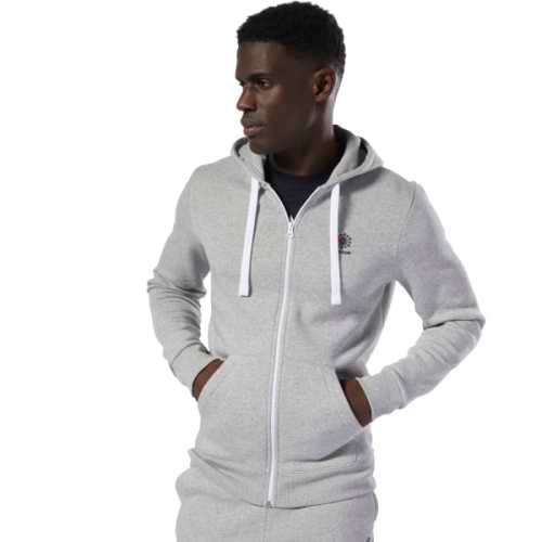 Reebok Men's Classic Full Zip Fleece Hoodie Grey DT8129 Size Medium
