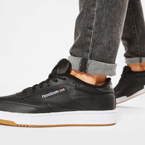 Reebok Men's Club C 85 Intense Black/ White/ Gum AR0458 Size UK 9 (SA 9)
