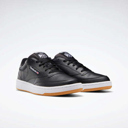 Reebok Men's Club C 85 Intense Black/ White/ Gum AR0458 Size UK 9 (SA 9)