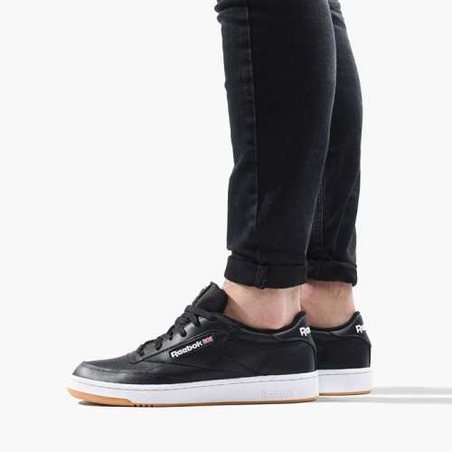 Reebok Men's Club C 85 Intense Black/ White/ Gum AR0458 Size UK 9 (SA 9)