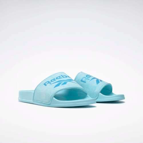 Reebok Women's FULGERE SLIDES  Digital Glow/ Radiant Aqua/ Chalk Blue FY0048 Size UK 6.5 (SA 6.5)