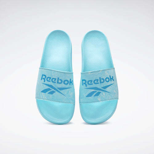 Reebok Women's FULGERE SLIDES  Digital Glow/ Radiant Aqua/ Chalk Blue FY0048 Size UK 6.5 (SA 6.5)