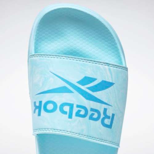 Reebok Women's FULGERE SLIDES  Digital Glow/ Radiant Aqua/ Chalk Blue FY0048 Size UK 6.5 (SA 6.5)