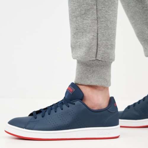 adidas Men`s ADVANTAGE BASE Crew Navy/ Cloud White FY8635 Size UK 10 (SA 10)
