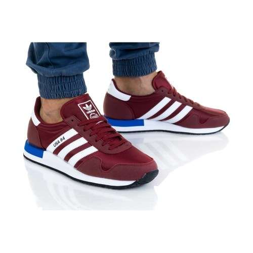 adidas Men's Classics USA 84 Collegiate Burgundy/ White/ Blue FV2051 Size UK 9 (SA 9)
