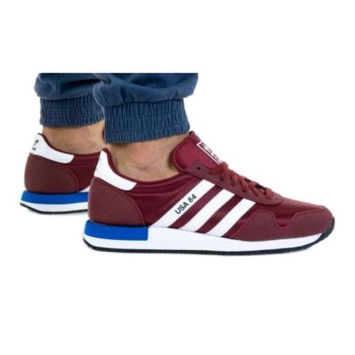adidas Men's Classics USA 84 Collegiate Burgundy/ White/ Blue FV2051 Size UK 9 (SA 9)