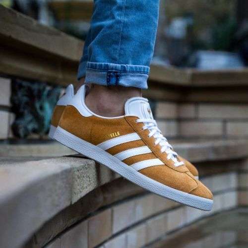 adidas Men`s GAZELLE Mesa Gold/ White B41653 Size UK 10.5 (SA 10.5)