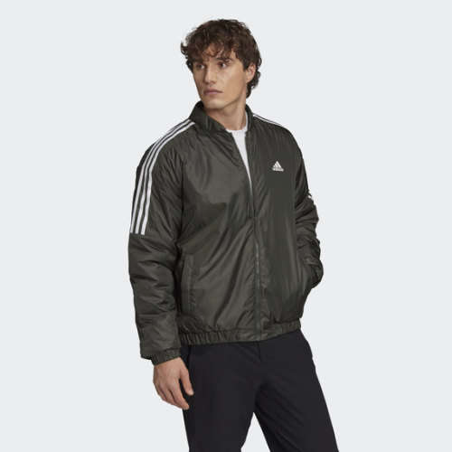 adidas Men's ESSENTIALS INSULATED BOMBER JACKET Legend Earth GH4578 Size Medium