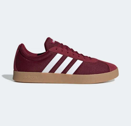 adidas Men's VL COURT 2.0 Burgundy / Cloud White / Core Black EG3983 Size UK 10 (SA 10)